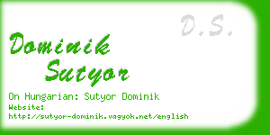 dominik sutyor business card